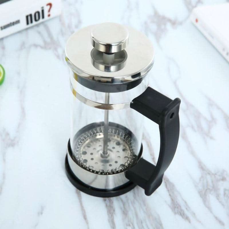 Glass & Stainless Steel French Coffee Maker – 350ml Durable French ... - InfinityMarket - Cofee - Coffee cup - COFFEE MAKER
