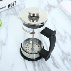 Glass & Stainless Steel French Coffee Maker – 350ml Durable French ... - InfinityMarket - Cofee - Coffee cup - COFFEE MAKER
