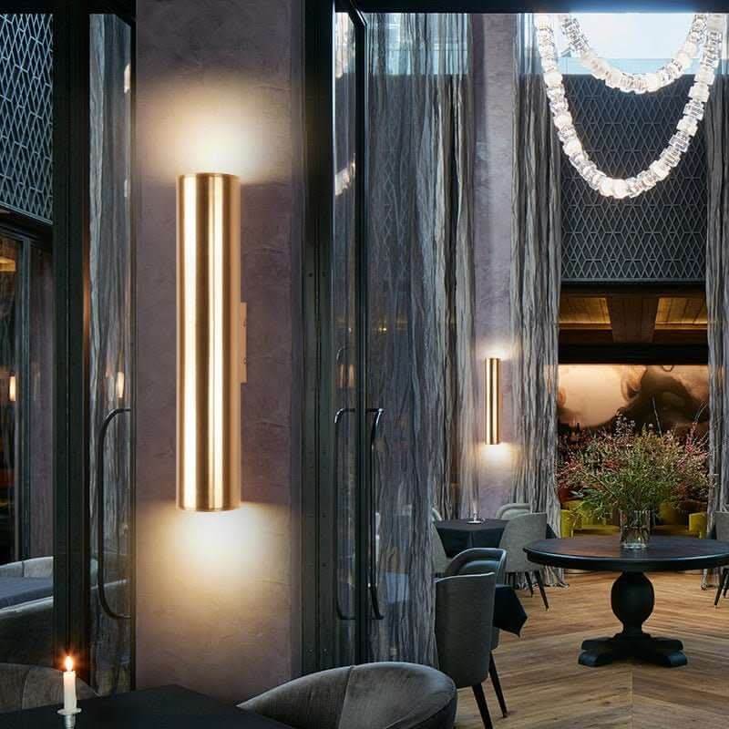 Golden cylinder wall lamp in aluminum for interiors - InfinityMarket - Ceiling Light - Corridor Lights - Decoration