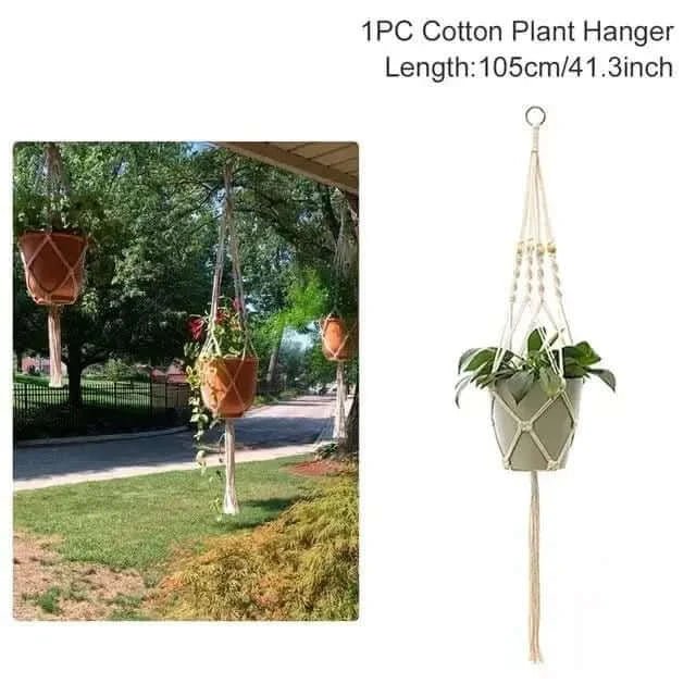 Hanging Plant Handmade Macrame Plant Hanger - InfinityMarket - Decorative vases - flower - Garden