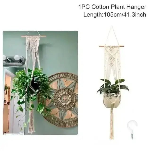 Hanging Plant Handmade Macrame Plant Hanger - InfinityMarket - Decorative vases - flower - Garden