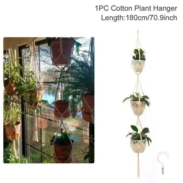Hanging Plant Handmade Macrame Plant Hanger - InfinityMarket - Decorative vases - flower - Garden