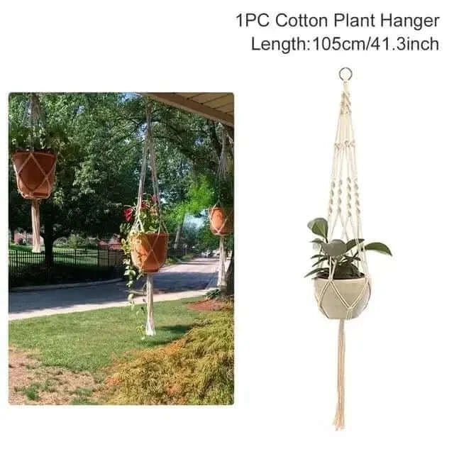 Hanging Plant Handmade Macrame Plant Hanger - InfinityMarket - Decorative vases - flower - Garden