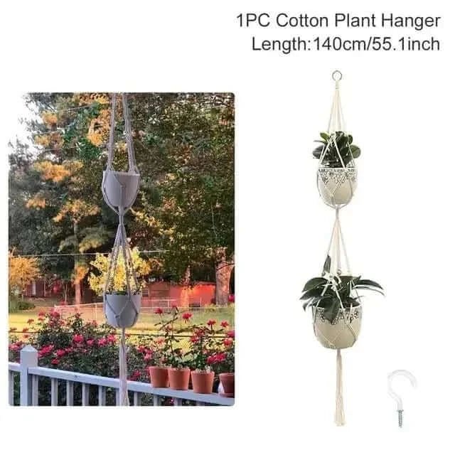 Hanging Plant Handmade Macrame Plant Hanger - InfinityMarket - Decorative vases - flower - Garden