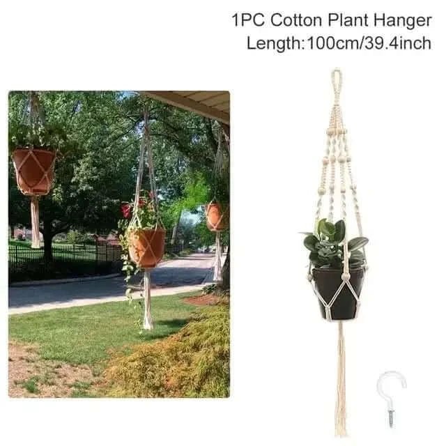 Hanging Plant Handmade Macrame Plant Hanger - InfinityMarket - Decorative vases - flower - Garden
