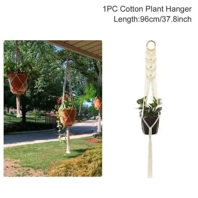 Hanging Plant Handmade Macrame Plant Hanger - InfinityMarket - Decorative vases - flower - Garden