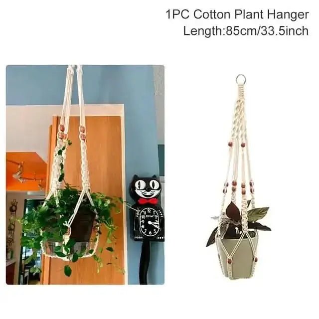 Hanging Plant Handmade Macrame Plant Hanger - InfinityMarket - Decorative vases - flower - Garden