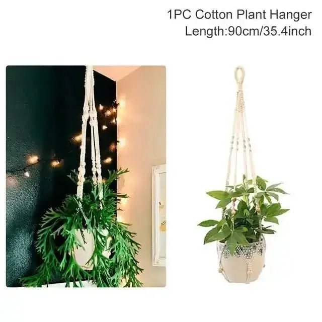 Hanging Plant Handmade Macrame Plant Hanger - InfinityMarket - Decorative vases - flower - Garden
