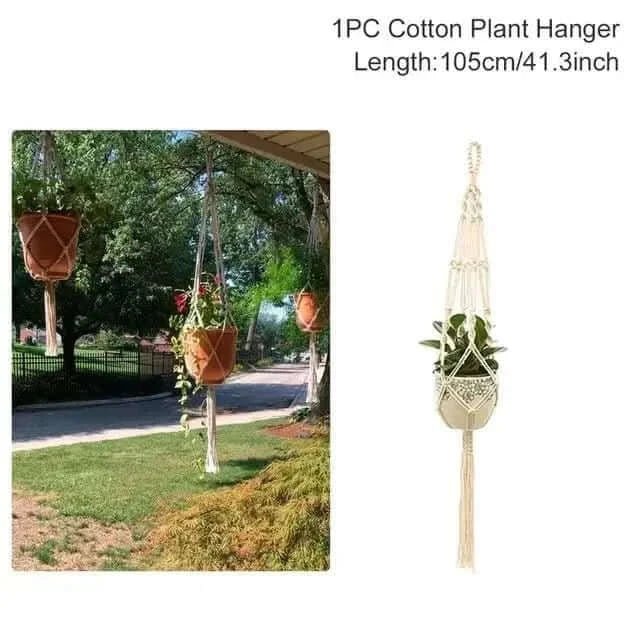 Hanging Plant Handmade Macrame Plant Hanger - InfinityMarket - Decorative vases - flower - Garden