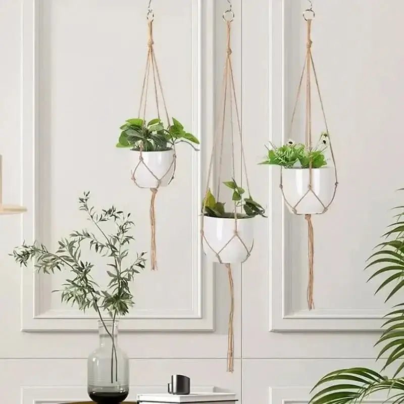 Hanging Plant Handmade Macrame Plant Hanger - InfinityMarket - Decorative vases - flower - Garden