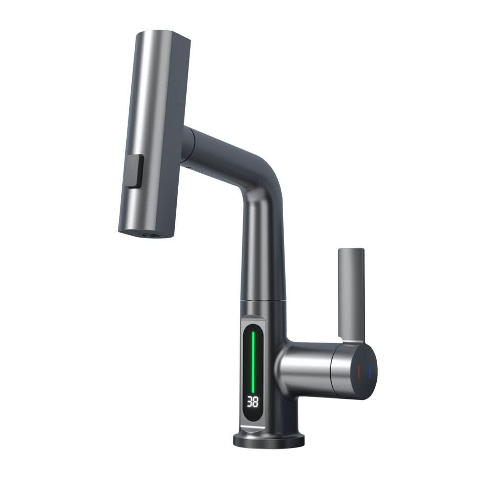 Intelligent Digital Display Faucet Pull - out Basin Faucet Temperatur... - InfinityMarket - 360° - Display Function - Multipurpose
