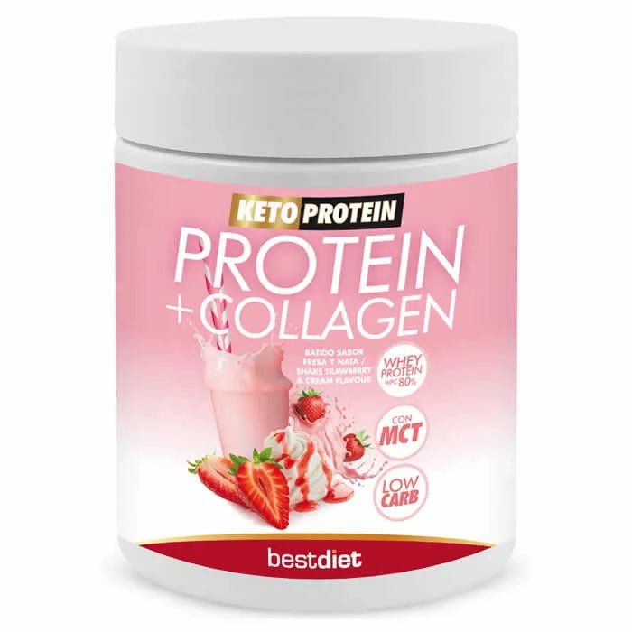 Keto Protein Protein+Collagen Shake Strawberry And Cream Flavour 400g - InfinityMarket - 