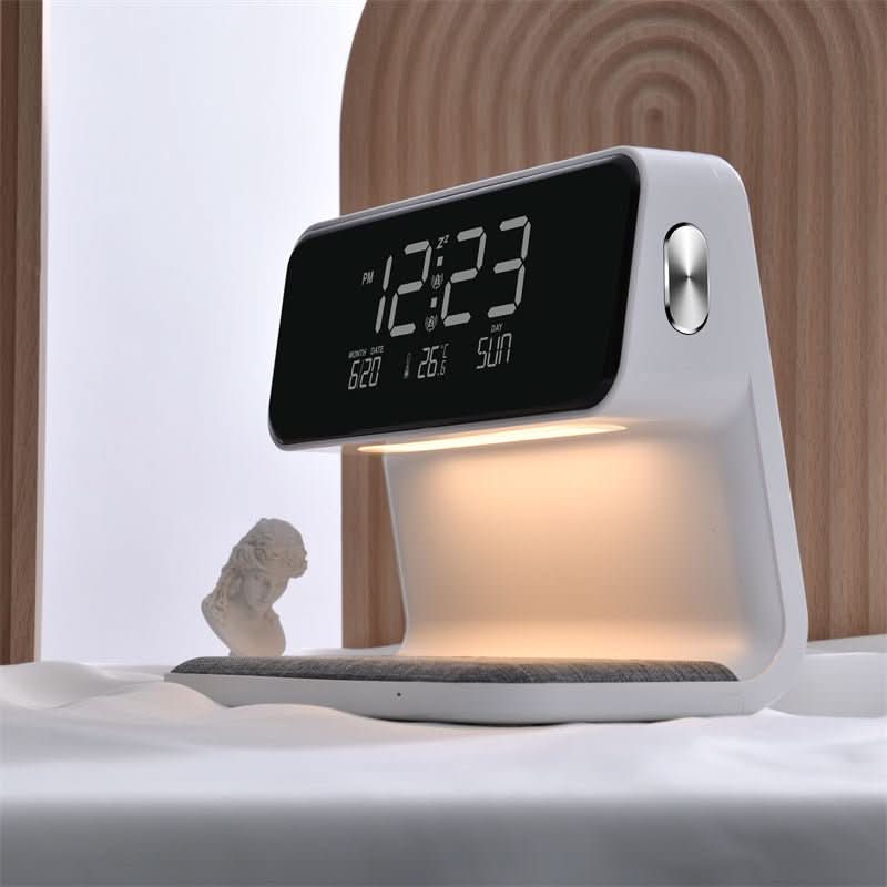 Lampada da Comodino 3 - in - 1: Caricatore Wireless, Sveglia, Schermo LCD - InfinityMarket - Alarm Clock - Clock - Desk Lamp