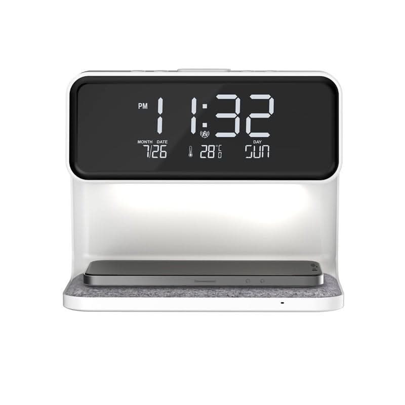Lampada da Comodino 3 - in - 1: Caricatore Wireless, Sveglia, Schermo LCD - InfinityMarket - Alarm Clock - Clock - Desk Lamp