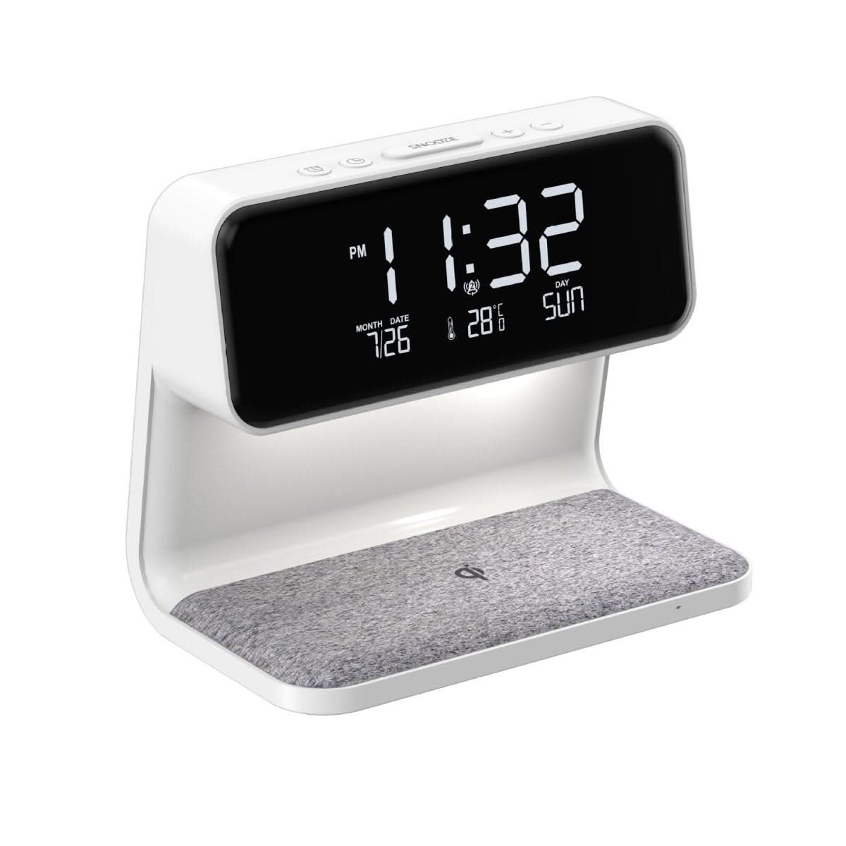 Lampada da Comodino 3 - in - 1: Caricatore Wireless, Sveglia, Schermo LCD - InfinityMarket - Alarm Clock - Clock - Desk Lamp