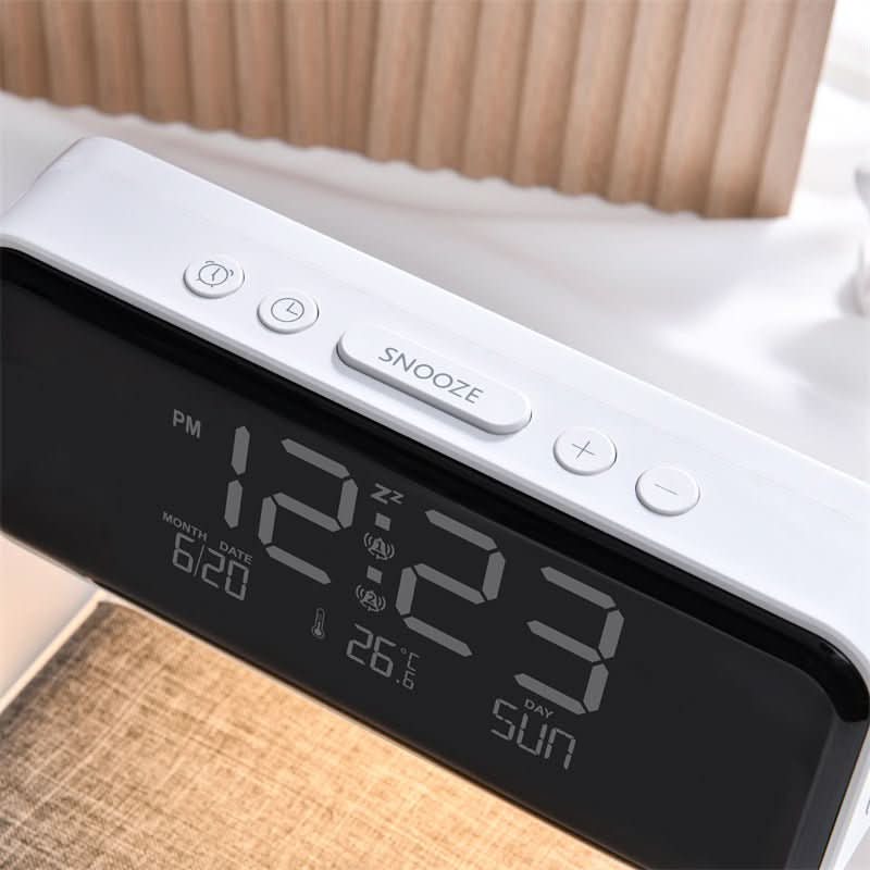 Lampada da Comodino 3 - in - 1: Caricatore Wireless, Sveglia, Schermo LCD - InfinityMarket - Alarm Clock - Clock - Desk Lamp