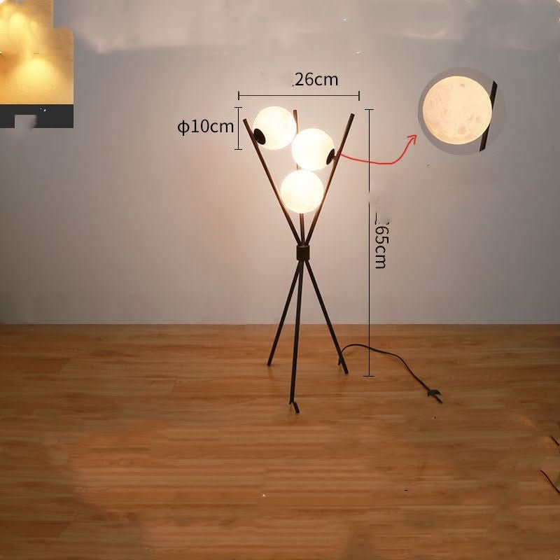 Modern LED 3D Moon Iron Tripod Floor Lamp for Living Room & Bedroom - InfinityMarket - 3D - Corridor Lights - Floor