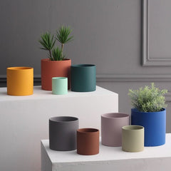 Morandi Straight Tube Ceramic Flower Vase – Contrasting Colors & Pe... - InfinityMarket - Ceramic - clay - Colorful