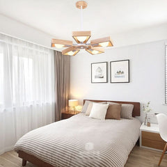 Nordic Solid Wood Black & White Pendant – 3/5/6/8 Lights, E27 LED W... - InfinityMarket - Ceiling - Ceiling Lamp - Ceiling Light