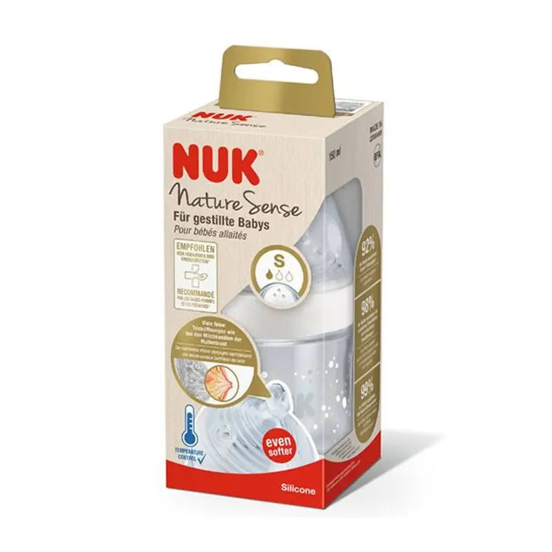 Nuk Nature Sense Glass Bottle TC 0 - 6S 120 ml - InfinityMarket - 