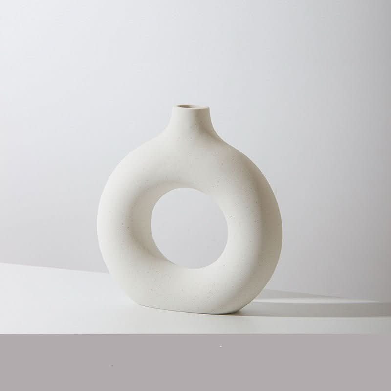 Pampas Grass Vase - Beige Ceramic Home Decor, Dried Flowers, Gift - InfinityMarket - Decorations - flower vase - Porcelain