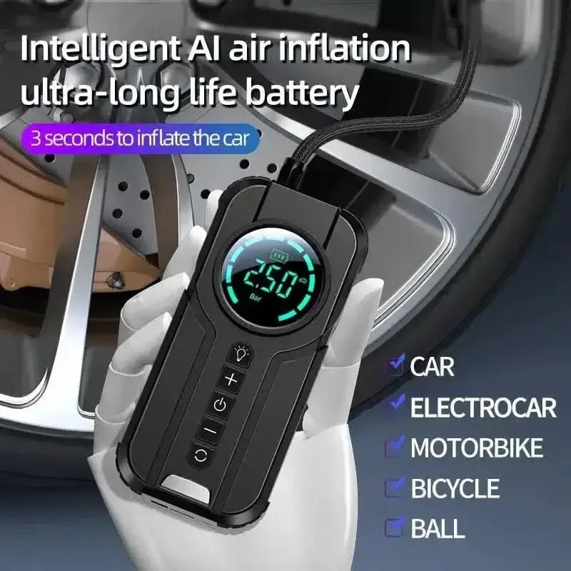 Portable 2 - in - 1 Air Compressor - InfinityMarket - Air - Air pump - bicycle