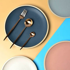 Pure color matte ceramic plate - InfinityMarket - Crockery - Dishes - 