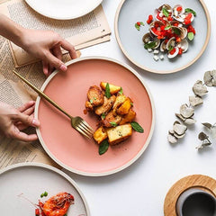 Pure color matte ceramic plate - InfinityMarket - Crockery - Dishes - 