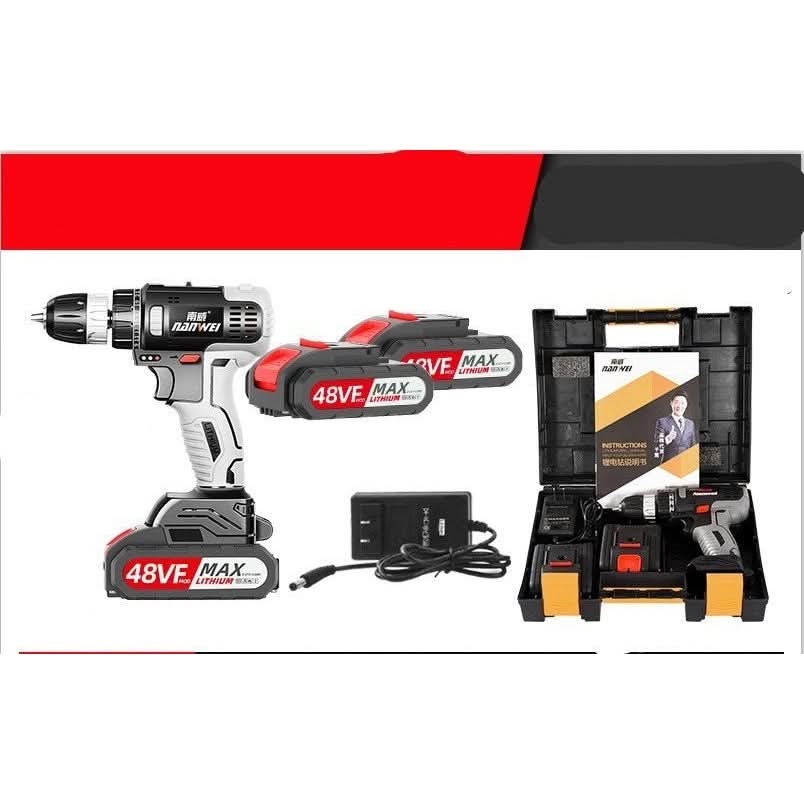 QILIN 48V Drill Driver - 25+1 Settings, 2 Speeds, Quick Charger & B... - InfinityMarket - Drill - Drill driver - Drilling