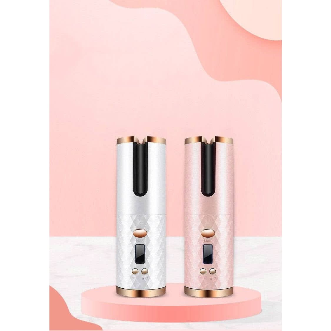 Rechargeable Automatic Hair Curler - Portable, LCD Display, Ceramic... - InfinityMarket - Beauty - capelliAutomatico