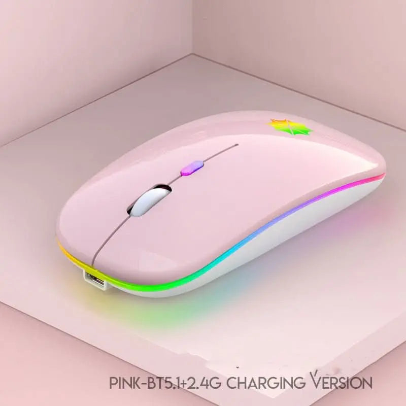 Rechargeable Wireless Mouse - 7 - Color LED, 2.4GHz, Silent, 1600 DPI - InfinityMarket - Bluetooth - Laptop