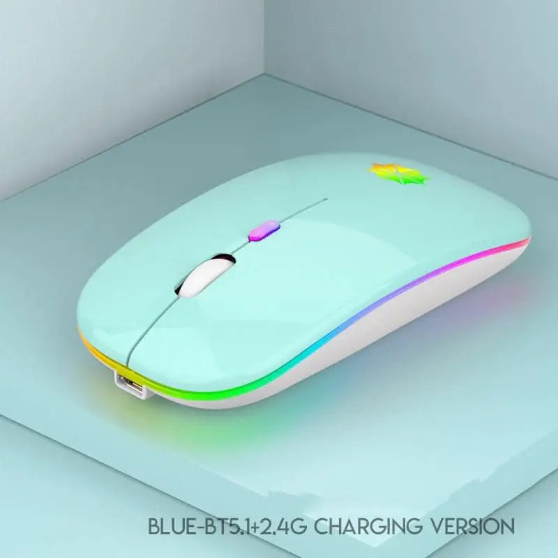 Rechargeable Wireless Mouse - 7 - Color LED, 2.4GHz, Silent, 1600 DPI - InfinityMarket - Bluetooth - Laptop