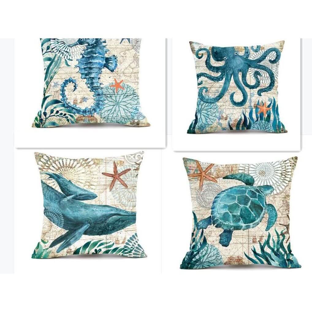 Sea Turtle Printed Cushion Covers for Sofa & Chair Decor - InfinityMarket - Pillows - Sofa - Sofa Cushion Covers