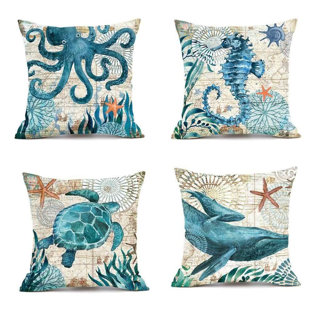 Sea Turtle Printed Cushion Covers for Sofa & Chair Decor - InfinityMarket - Pillows - Sofa - Sofa Cushion Covers