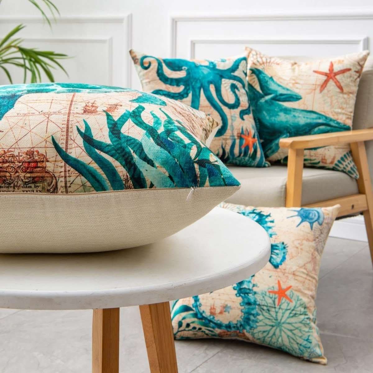 Sea Turtle Printed Cushion Covers for Sofa & Chair Decor - InfinityMarket - Pillows - Sofa - Sofa Cushion Covers