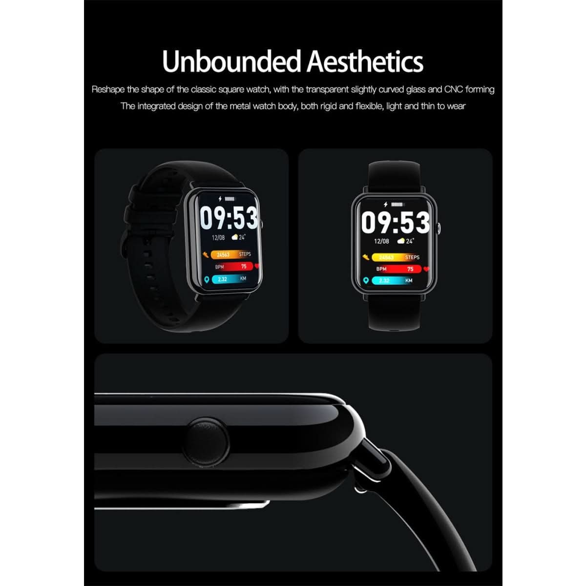 Smartwatch with Call, Alexa, SpO2 Monitor, 100 Sports Modes, IP68 - InfinityMarket - Call - Fitness - Full screen touch