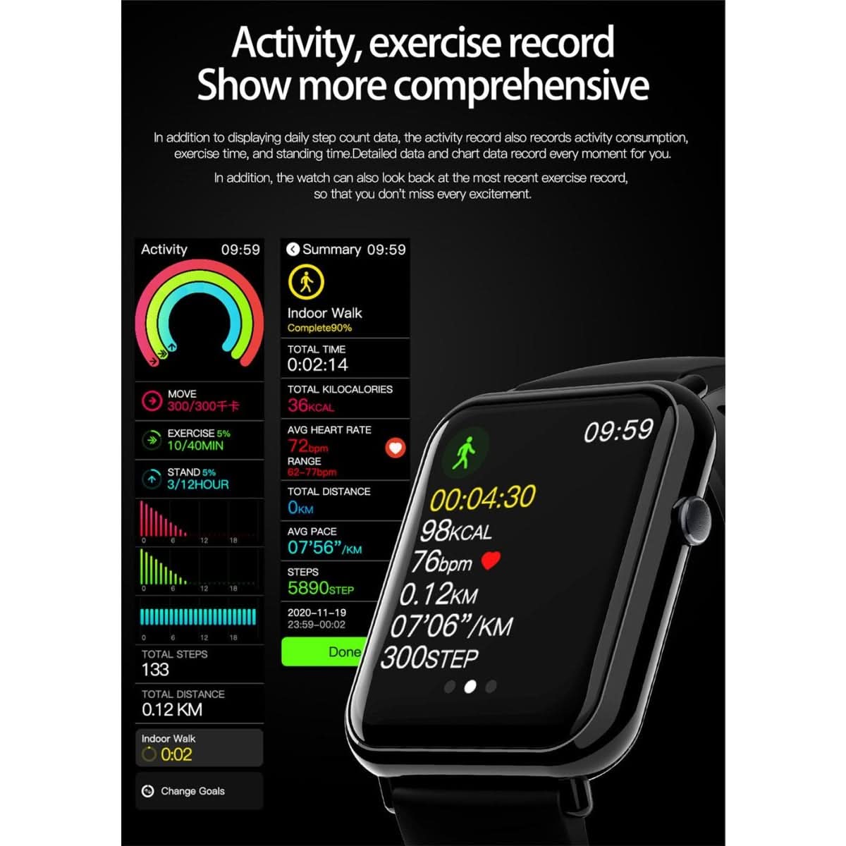 Smartwatch with Call, Alexa, SpO2 Monitor, 100 Sports Modes, IP68 - InfinityMarket - Call - Fitness - Full screen touch