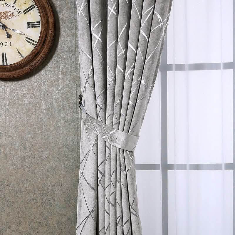 Solid Color Simple Modern Light Luxury Living Room Chenille Blackou... - InfinityMarket - Blackout curtains - curtains - Living room