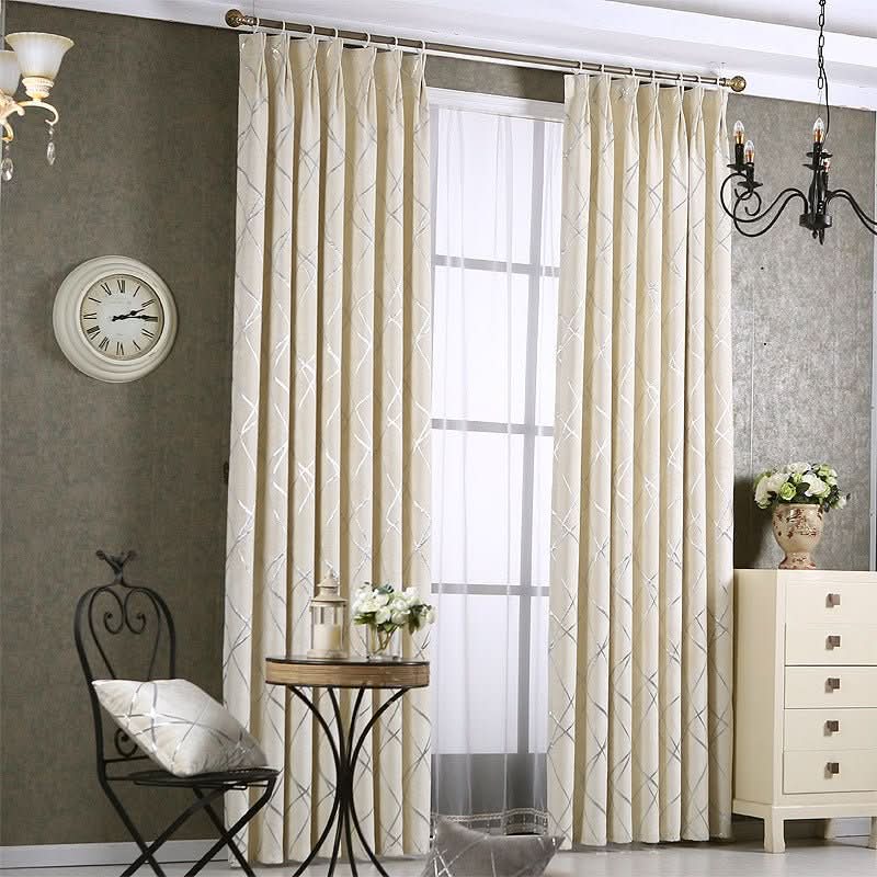 Solid Color Simple Modern Light Luxury Living Room Chenille Blackou... - InfinityMarket - Blackout curtains - curtains - Living room