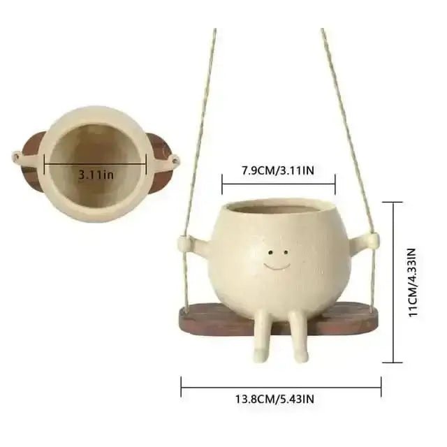 Swing Face Planter Pot Hanging Basket - InfinityMarket - Decorative vases - flower vase - Garden