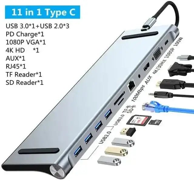 USB C Laptop Docking Station HUB - InfinityMarket - adapter - Connectivity - device
