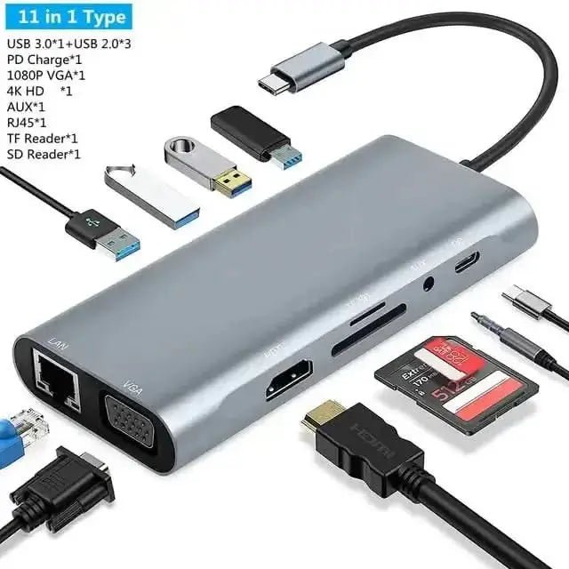 USB C Laptop Docking Station HUB - InfinityMarket - adapter - Connectivity - device