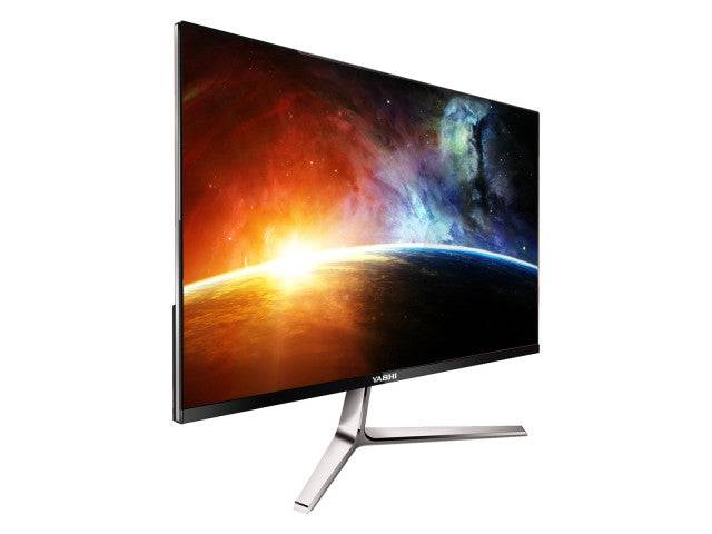 YA1055 - YASHI YZ2712 Monitor 27" IPS Nero visto di lato, con cornice sottile e base elegante, perfetto per setup moderni e professionali.